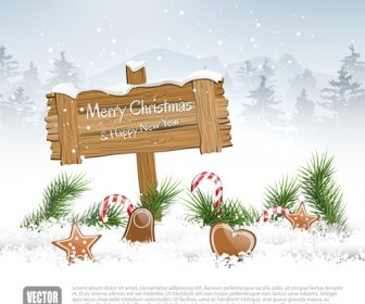 Baru year14 Natal elemen set vektor