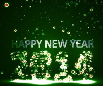 New Year14 Luce Verde Dot Sullo Sfondo
