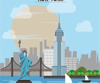 New York Förderung Berühmtes Reiseziel Bannergestaltung