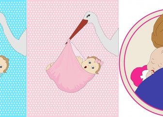 newly born babies design set vector illustration