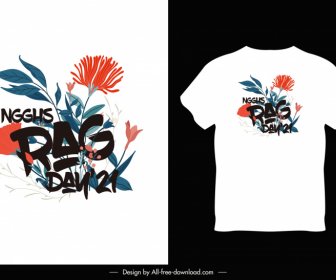 ngghs rag day21 teks dihiasi tshirt template desain bunga klasik elegan