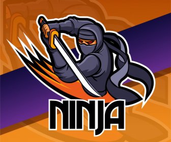Ninja Hintergrund Dynamisches Design Cartoon-Charakter