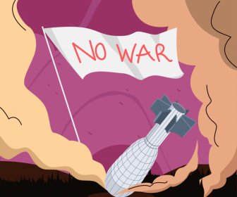 Savaş Afişi şablonu Dinamik Klasik Bomba Duman Bayrağı Eskiz Yok