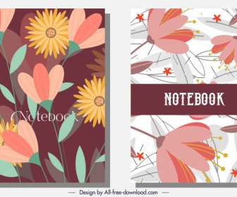 Notebook Cover Templates Colorful Classic Botany Decor