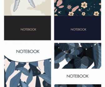 Notebook Okładka Szablony Wielorybów Kwiat Liści Wystrój