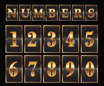 Numbers Background Modern Black Yellow Decor