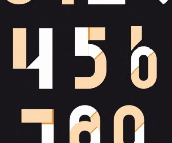 Numbers Background Modern Flat Contrast Decor