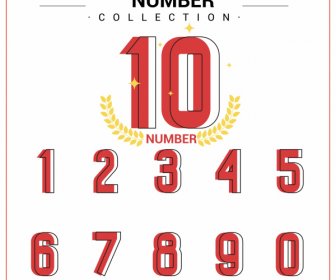 Numbers Background Template Classic Flat Handdrawn Sketch