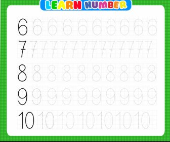 Numbers Education Template Handwritting Sketch