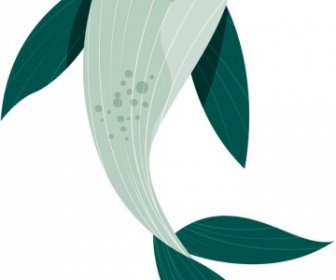 Ocean Background Whale Icon Bottom Side Design
