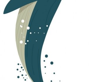 ícone De Baleia Do Oceano Criatura Fundo Colorido Projeto Dos Desenhos Animados