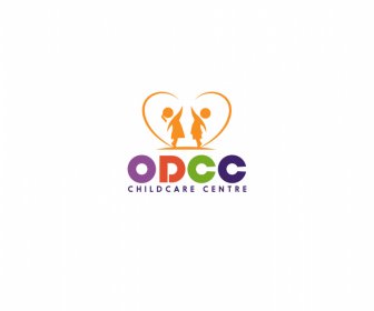 odcc logo nonprofit organization childcare centre logotype flat silhouette design
