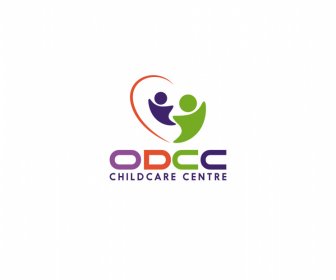 odcc logo nonprofit organization that focuses on looking after young children logo template dynamic flat curves human icons sketch