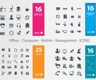 Office11 Computer11 Mobile11 Management Icons Vector
