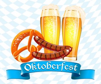 Oktoberfest องค์ประกอบพื้นหลังเวกเตอร์
