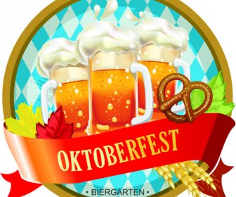 Oktoberfest-Label Vintage-Hintergrund