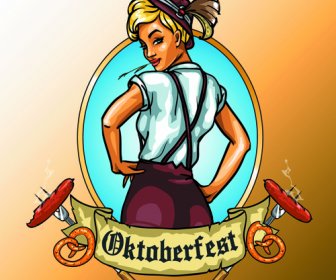 Oktoberfest-Label Vintage-Hintergrund