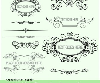 Old Calligraphic Design Elements Vector Set