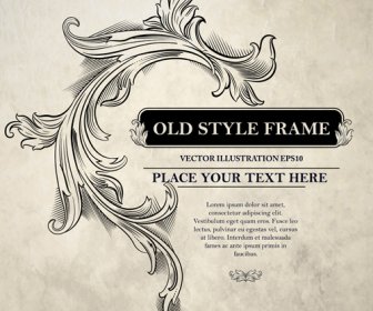 Old Style Frame Ornament Vector