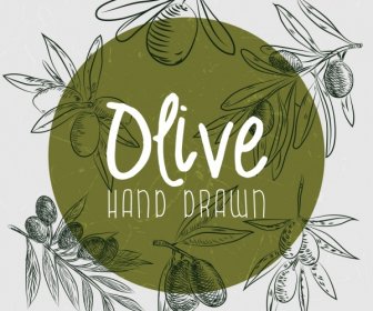 La Décoration Handdrawn Olive Fruits