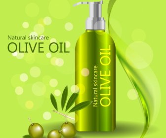 olive oil advertisement shiny green design bokeh backdrop