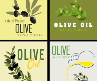 оливковое масло рекламные баннеры фрукты значок украшения