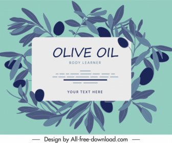 Olivenöl-Label-Vorlage Vintage Handgezeichnetes Design