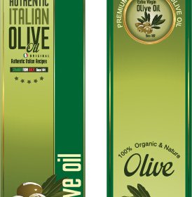 Olive Oil Vertical Banner Vector