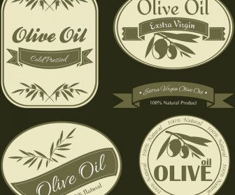 Vektor-Olivenöl Vintage Etiketten