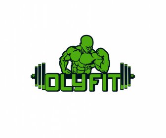 Olyfit Logo Template Handdrawn Otot Atlet Berat Sketsa Berat