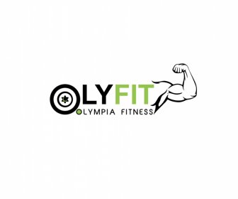 olyfit logotype muscle biceps texts sketch