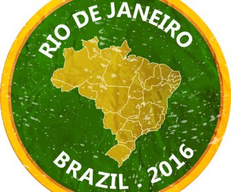 Rio 2016 Olympic Spanduk Desain Dengan Lingkaran Peta