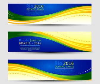 オリンピックのリオデジャネイロ 2016 バナーのデザイン テンプレート