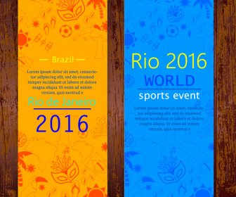 オリンピックのリオデジャネイロ 2016 チラシ デザイン テンプレート