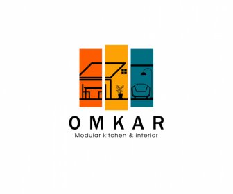 Logo OmkarType Flat House Furniture Teks Dekorasi Desain Klasik