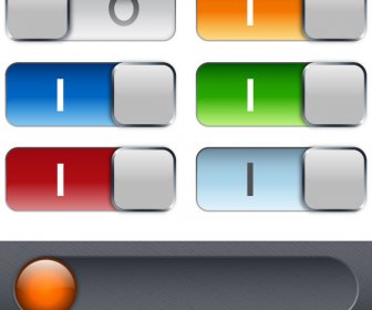 on off switch buttons sets vector illustration
