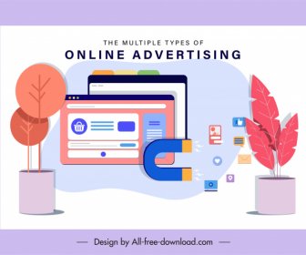 Online Advertising Banner Digital Sale Elements Sketch