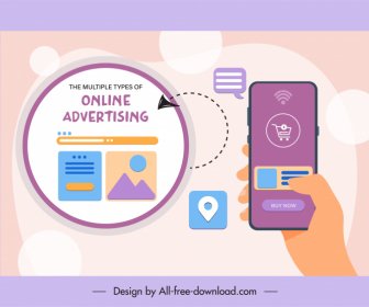 online advertising banner smartphone application hand sketch