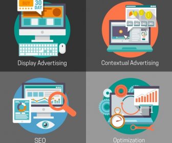 online advertising optimization concepts isolated with computer design