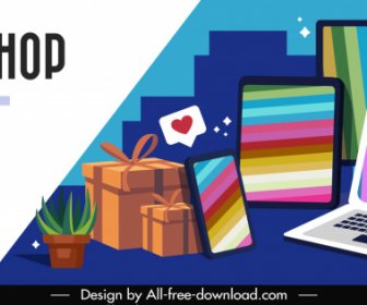 Online Shop Promotional Facebook Post Digital Devices Presents Sketch
