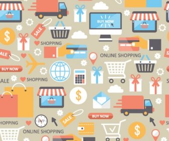 Online Shopping Seamless Pattern