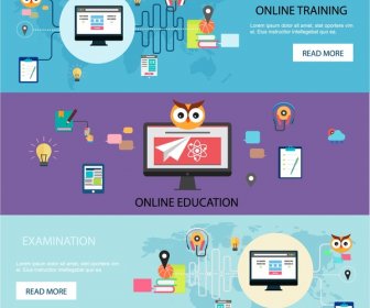 Online-Schulung Promotion Webdesign In Horizontalen Stil