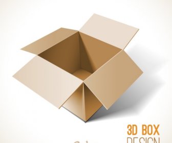Modèle Ouvert Une Boîte En Carton
