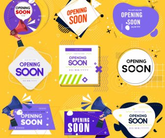 Opening Tags Templates Modern Colored Shapes Sketch