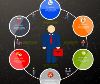 Option Infographic Design With Circle Cycle Style