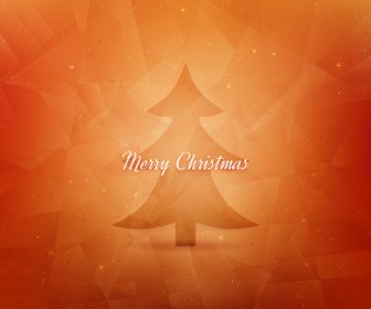 Orange Abstract Christmas Tree Background