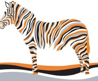 Orange Und Schwarze Linie Zebra Vektor