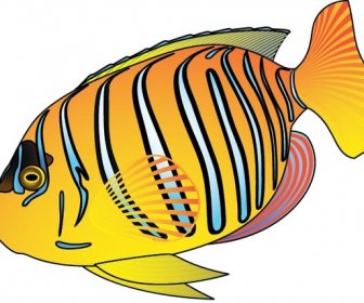 オレンジ色の漫画の魚のベクトル