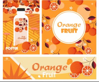 Banners De Publicidad De Jugo De Naranja Clásica Decoración Colores