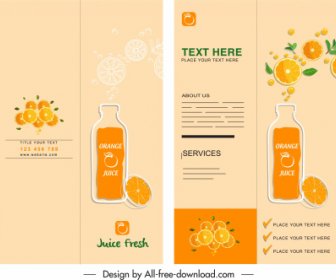Orange Juice Brochure Classic Flat Colored Sketch
